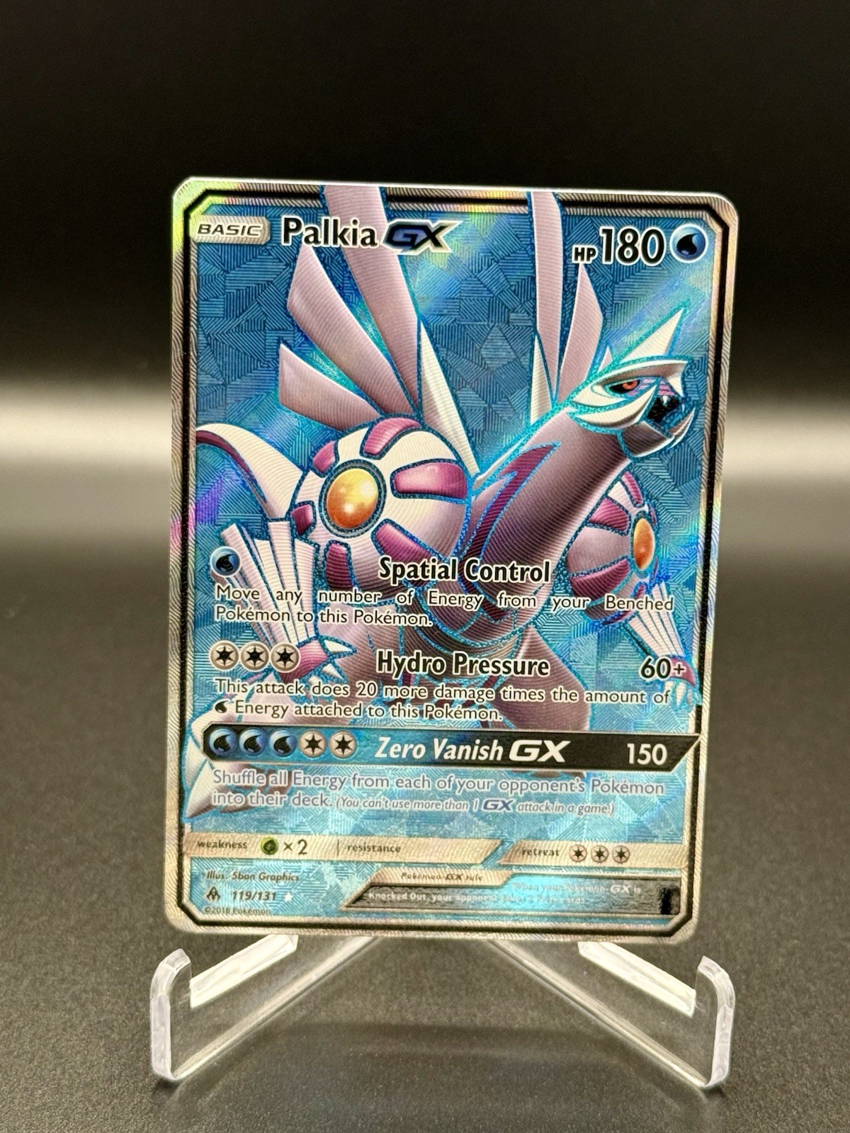 Pokémon TCG Palkia GX Full Art 119/131 Forbidden Light Near Mint Free Shipping