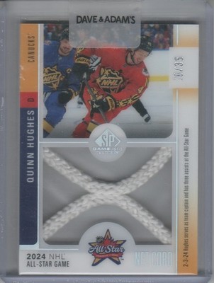 2024-25 Upper Deck SP Game Used All-Star Game Net Cord Relics Quinn Hughes 20/35