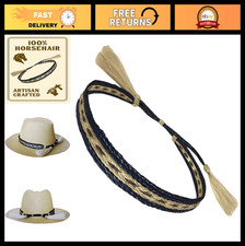 Natural Horsehair Hat Bands for Cowboy  Panama Hats - Unisex Western Accessorie