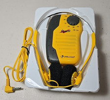 Vintage Lifelong Sports AM Radio Speaker w/ Headphones Yellow WORKS NOS New