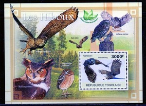 TOGO 2011 OWLS, BIRDS MINT VF NH O.G S/S (5TO)