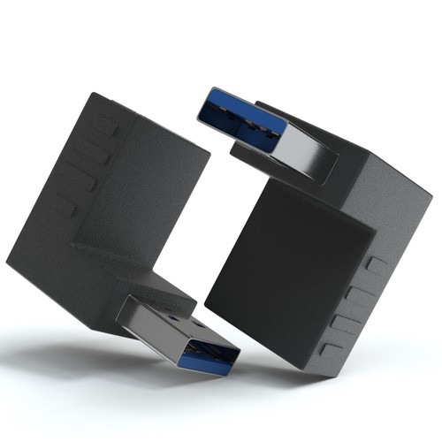 3x USB 3.0 Winkel Adapter 90° Grad Winkeladapter A Stecker zu A Buchse - Afbeelding 4 van 6