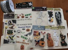 Halloween Scrapbooking Lot of 12 !  Ribbons and Stickers - Jolee's Boutique 3D