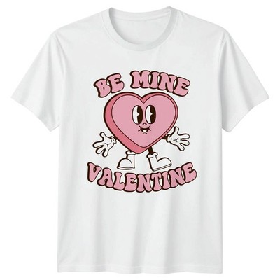 Be Mine Valentine T-Shirt Retro Groovy Heart Valentinstag