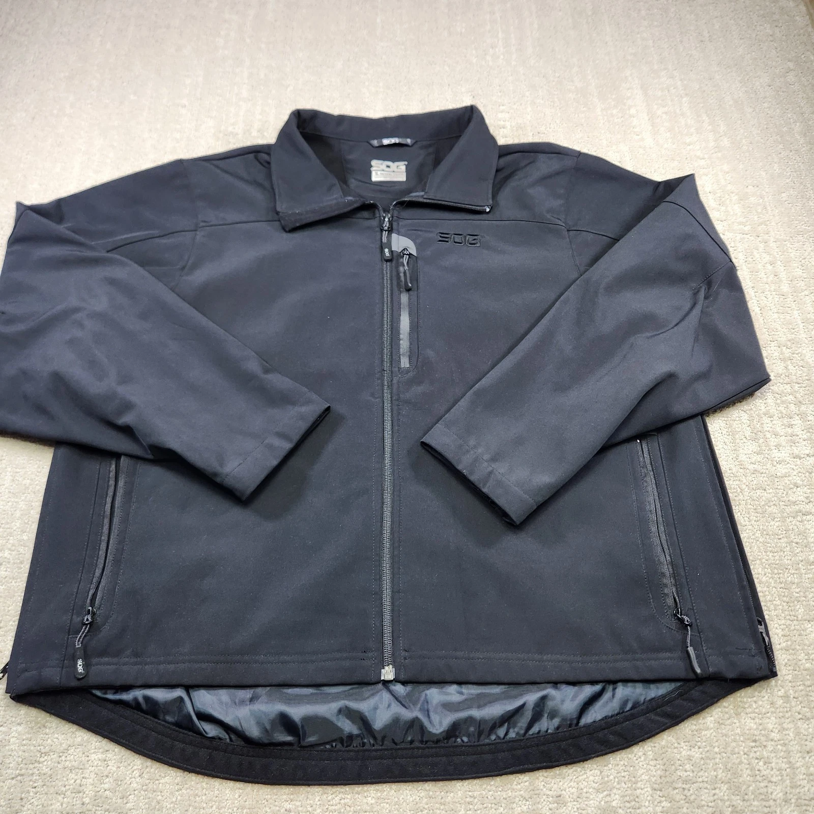 SOG Tactical Softshell Jacket Men XL Quick Draw CCW EDC Black Water Resistant - product detail image 1