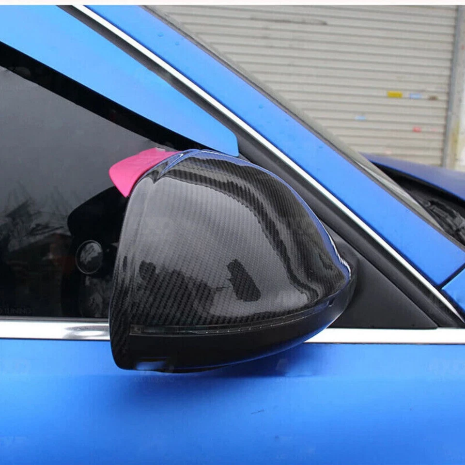 Cubierta de espejo retrovisor lateral de fibra de carbono con asistencia de carril para Audi Q5 SQ5 09-17 Q7 SQ7 09-15 Foto 3 de 4