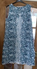 TOGETHER BLUE/MULTI LACEY SLEEVELESS DRESS SIZE 18. WEDDING GUEST/OCCASION NWTG 