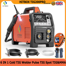 HITBOX 6IN1 COLD TIG Welding Machine 200Amp HF/Pulse/Spot/Clean TIG MMA Welder