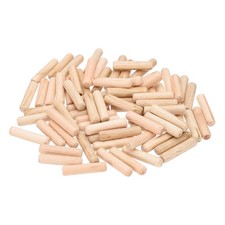 1/3 Wooden Dowel Pins, 144 Pcs M8x25mm Wood Dowel Pins Hardwood Pegs