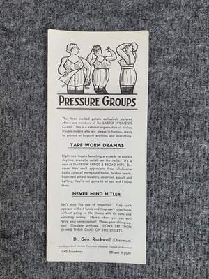 #ad #ad Vintage Pressure Groups Anti Corset Flyer by Dr. Geo. Rockwell 1940s $39.99