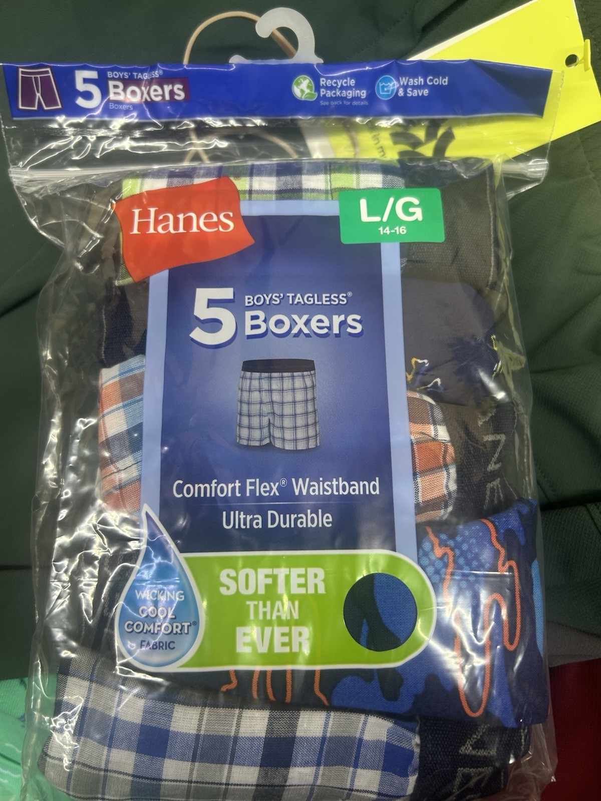 Hanes Boys’ Boxer Briefs 5-Pack Tagless Cool Comfort Flex Waistband ...