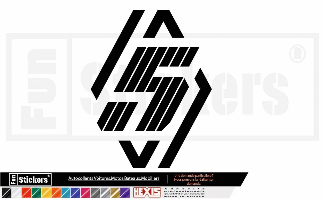 Sticker toit géométrique Renault 5 Électrique noir mat exclusif