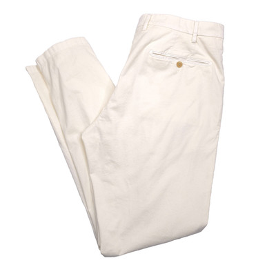 Canali Chino Pants Mens Size 38 (Italy 56) Regular Fit Off White Cotton Twill