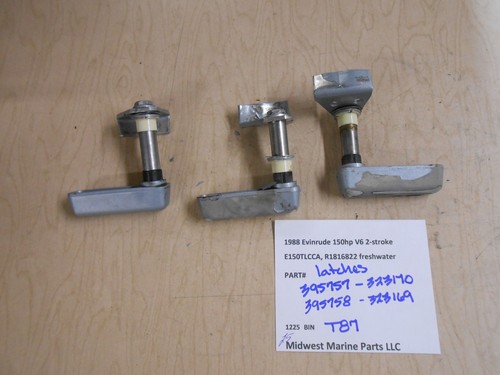 395757, 323170, 395758, 323169 Evinrude 1988 150hp V6 E150TLCCA latches T87 - Bild 1 von 5