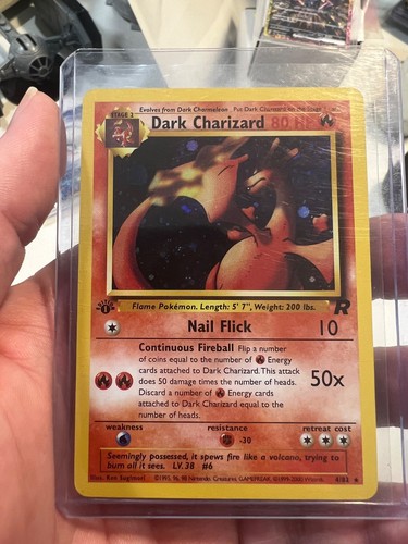 Wizards of the Coast Pokémon TCG Team Rocket Dark Charizard 4/82 1st Ed Rare - Bild 4 von 8