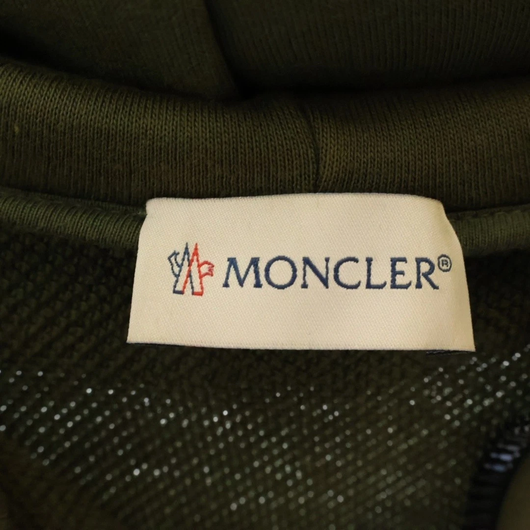Felpa con cappuccio zip MONCLER 19aw MAGLIA CARDIGAN logo nastro kaki usata 091d4beb1f