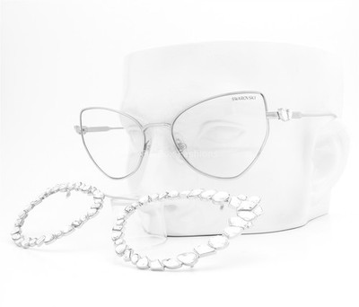 Swarovski Blue Light Glasses Eyeglasses SK7011 Silver Clip on Crystals with Case