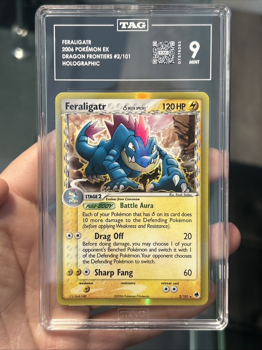Pokemon TCG Feraligatr 2/101 EX Dragon Frontiers 2006 TAG 9 Mint
