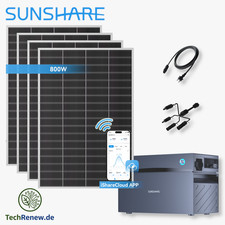 Balkonkraftwerk 800W Sunshare Ray Lite Speicher 1,5kWh Ultraleicht IP65