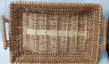 Weidekorb Tablett/Brotkorb mit Griffen Aufbewahrungskorb Vintage Landhaus Shabby