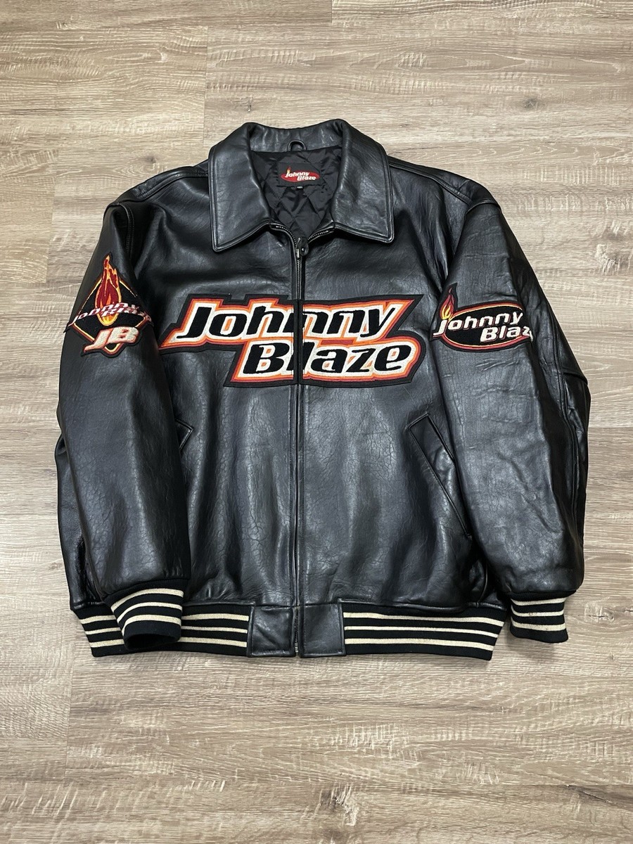 RARE Vintage Johnny Blaze Genuine Leather Full Zip Method Man Wu