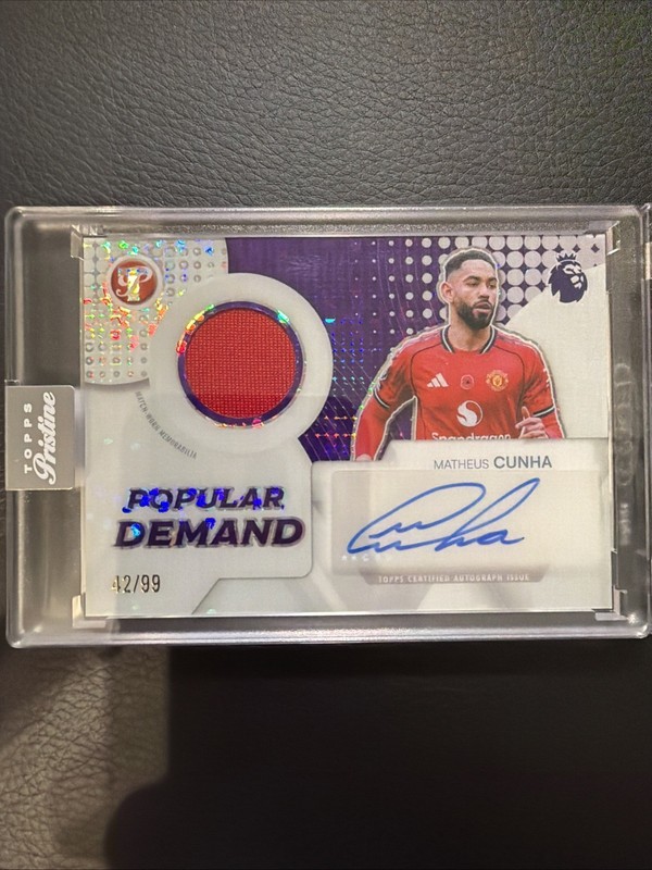 2026 Topps Pristine Matheus Cunha Purple /99 Auto Manchester United