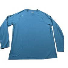 Rhone Reign Men Top XXL Blue Long Sleeve Workout Sports Performance Stretch NEW