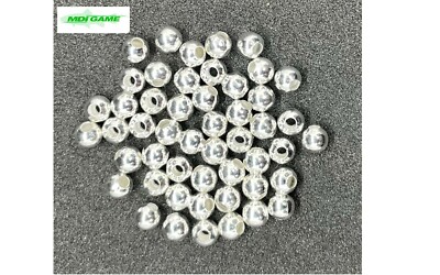 50 x MDI Spiel Qualität Silber 4 mm Metall Fliegenbinden Perlen - 4 mm