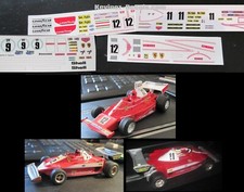 1/32 Scale Decals for Scalextric Ferrari 312T, 312T3 - 4 Variations