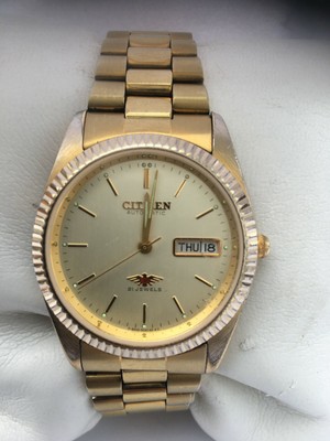 Uomo automatico Citizen 21 JEWELS Giorno/Data Automatico Orologio Bracciale  Placcato Oro | eBay