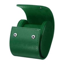 Watch Roll Travel Case Single Slot Portable Leather Watch Cases, Green
