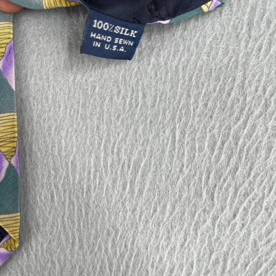 J Garcia галстук шелк фиолетовый цветной геометрический сделано в США - Изображение 3 из 4