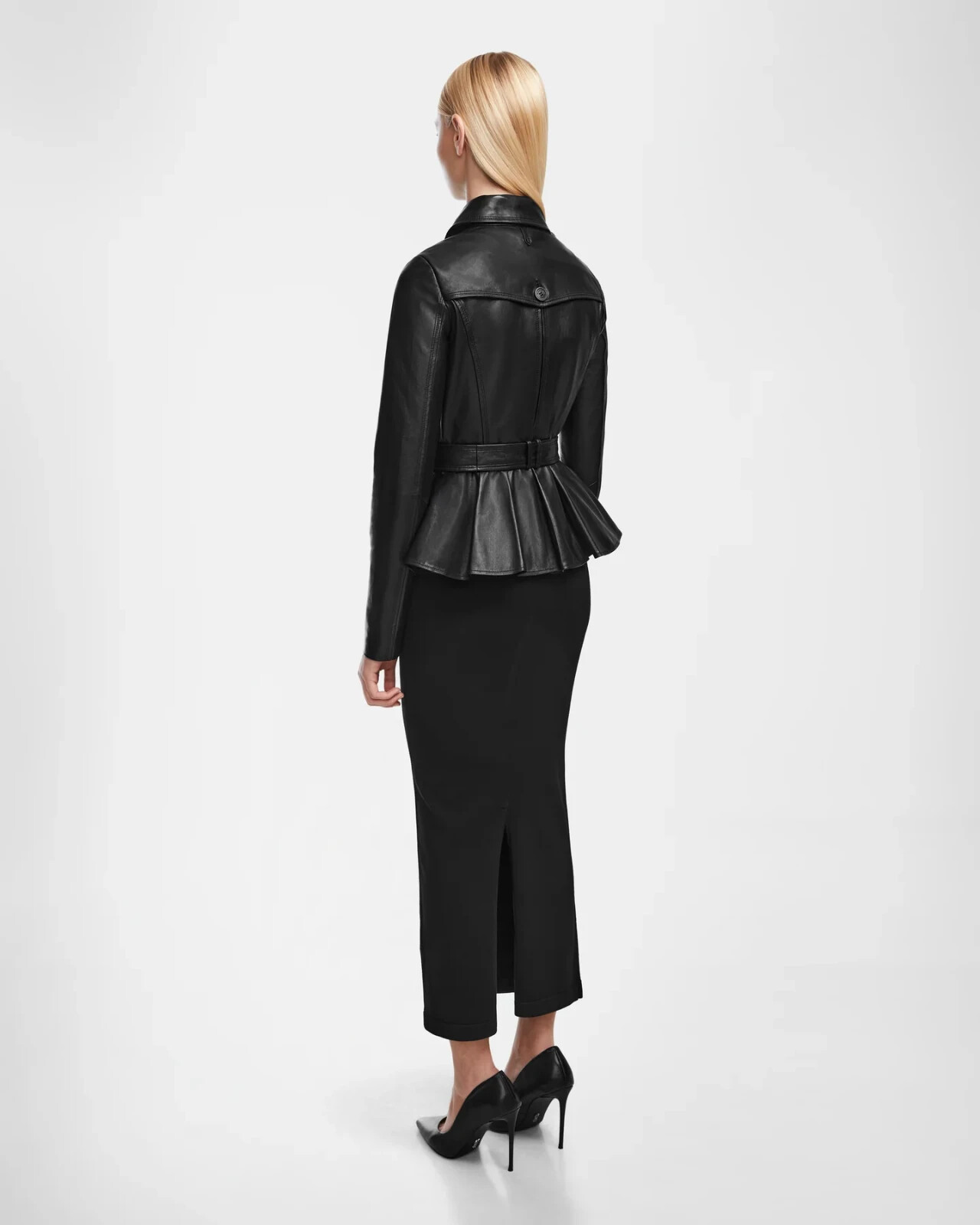 Rudsak Black Leather Gabrielle Peplum Jacket Sz S $1095 NEW image 4