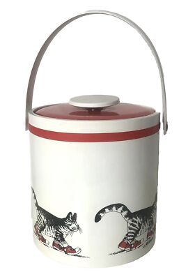 KLIBAN The Cat w/Red Sneakers Ice Bucket Barware Sigma The Tastesetter 8  VTG