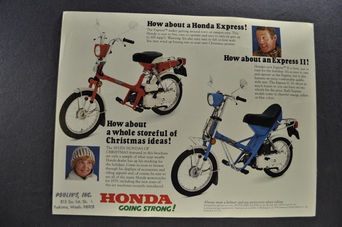 1979 Honda Motorcycle Brochure XR75 XR80 Z50R CT ATC 70 Excellent