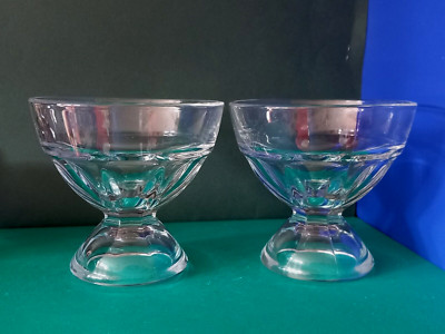 SERVIER DESSERT 2 NEUE GESCHIRR EISBECHER GEPRESSTES GESCHLIFFENES GLAS von PASABAHCE CIRCLWARE