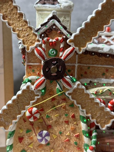 Fiber Optic Gingerbread House Windmill 2005 Sam's Club Holiday Collection W/box - Picture 6 of 13