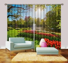 3D Red Flowers O2447 Photo Curtain Printing Fabric Window Eve 2023