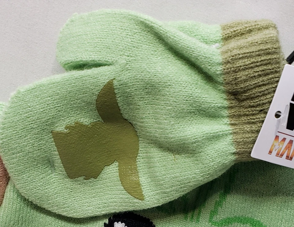 Juego de sombreros y mitones Star Wars The Mandalorian The Child Toddler Trapper OSFM/Nuevo Foto 2 de 4