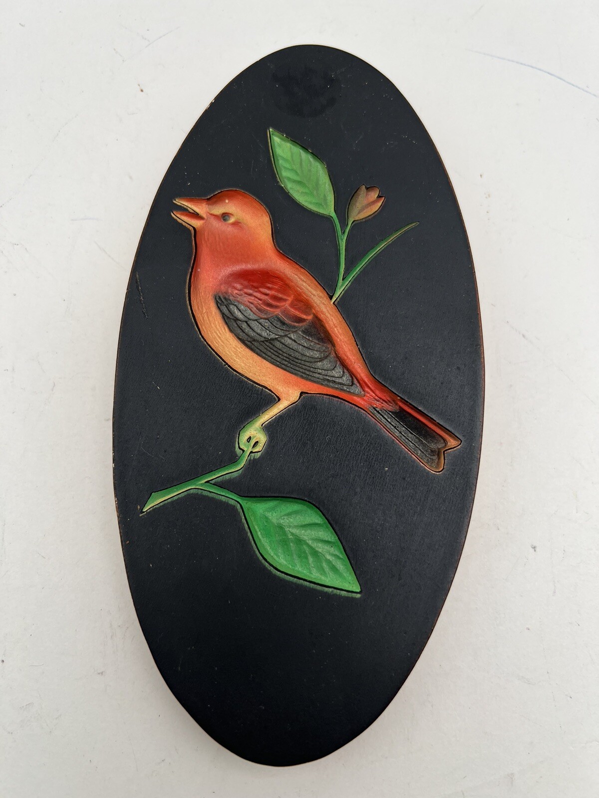 Ceramic Engraved Bird Pottery Plaque