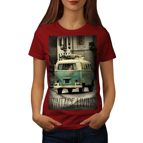 Wellcoda Truck Life Old Vintage Womens Tshirt, Retro Casual Design