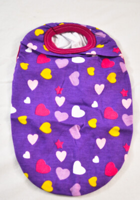 dog Drooling Dog cover size small blue with hearts pull-on front leg opening