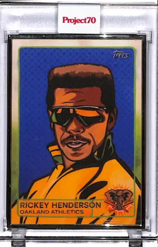 2021 TOPPS PROJECT 70 #165 RICKEY HENDERSON by BLAKE JAMIESON SILVER FRAME 8/51