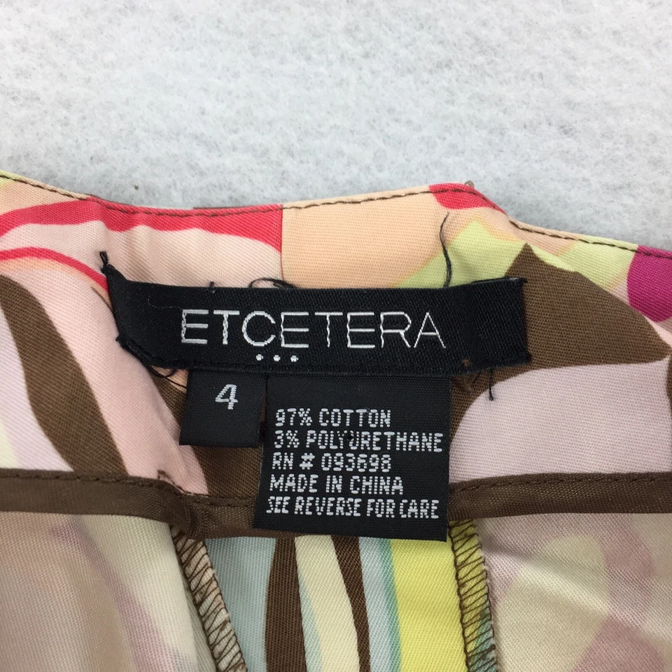 Pantalones Cortos al Tobillo Estampado Floral Etcetera Talla 4 Mujer Marrón Crema Pantalón Corto Foto 3 de 4