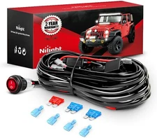 Nilight Off Road LED Light Bar Wiring Harness Kit 12V On off Waterproof Switches