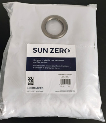 Sun Zero Lichtenberg Grommet White Window Curtain Single Panel 52'' x 84''