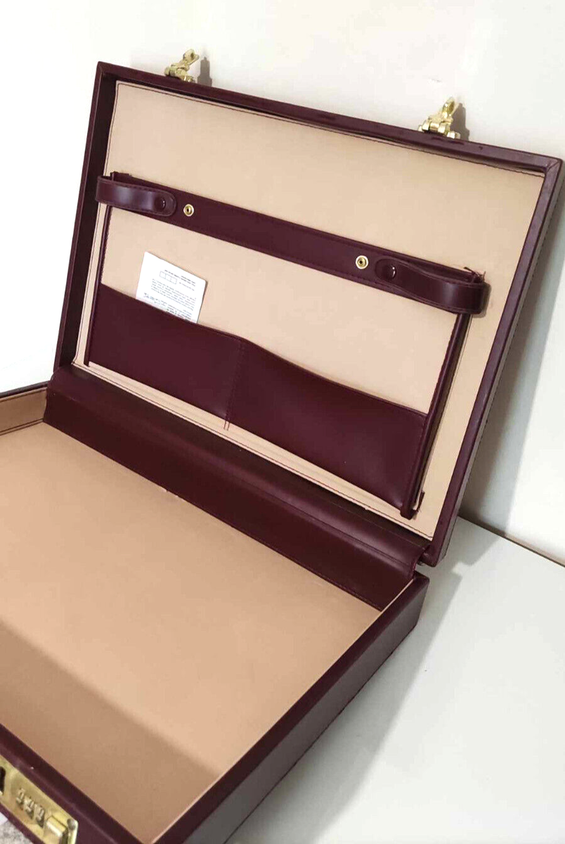 Rare Mallette MUST DE CARTIER vintage en cuir bordeaux (Vendu) - Joli Closet