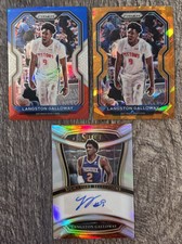3x 2020-21 Langston Galloway Panini Prizm R,W,B + Orange Ice Prizm Select Auto🔥