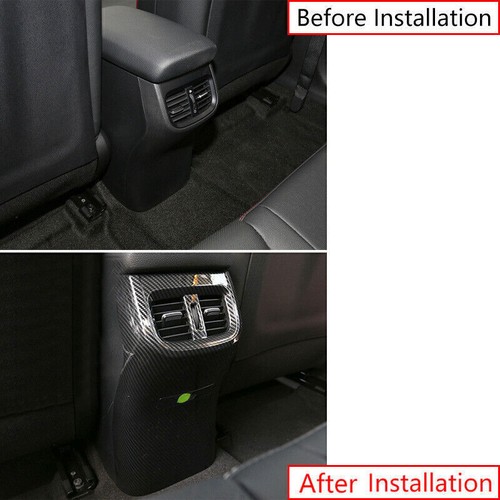 For Kia K3 Forte 2019-23 Carbon Fiber Rear Air Outlet Vent Anti-Kick Panel Trim - Picture 6 of 7