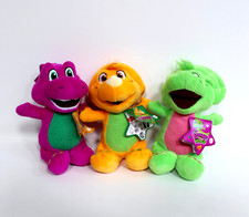 Barney's World Barney, Baby Bop Billy 8" Dinosaur Plush Set NEW